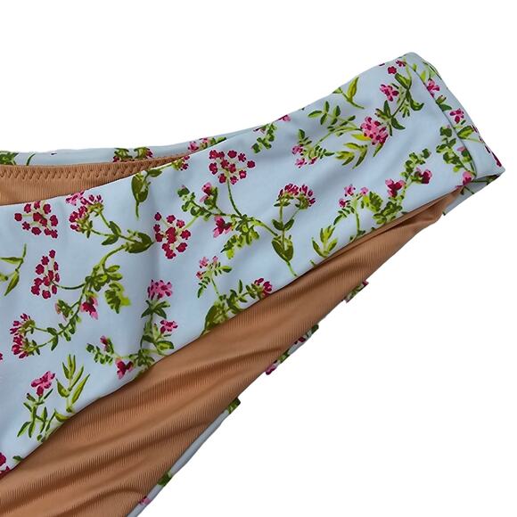 J. Crew Womans size L Curved Waist Bikini Bottom Cloud Meadow Floral Cheeky NEW - Picture 2 of 8